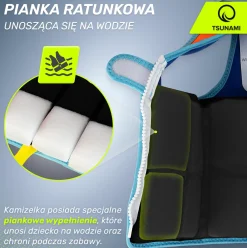 4FIZJO Kamizelka do pływania dla dzieci 3-6 lat TSUNAMI niebieska Niebieski Hot