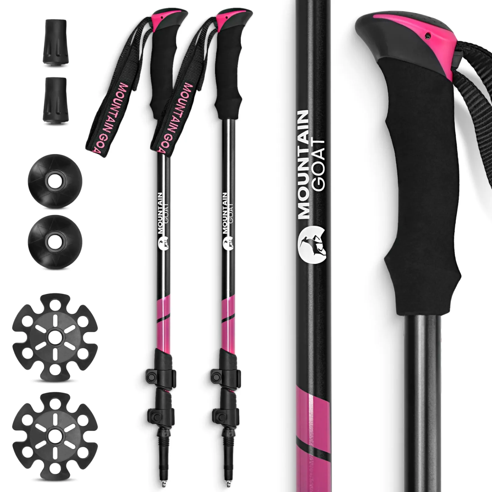 4FIZJO Kije trekkingowe do nordic walking PEAK+ różowe Discount