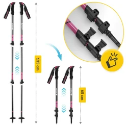 4FIZJO Kije trekkingowe do nordic walking PEAK+ różowe Discount