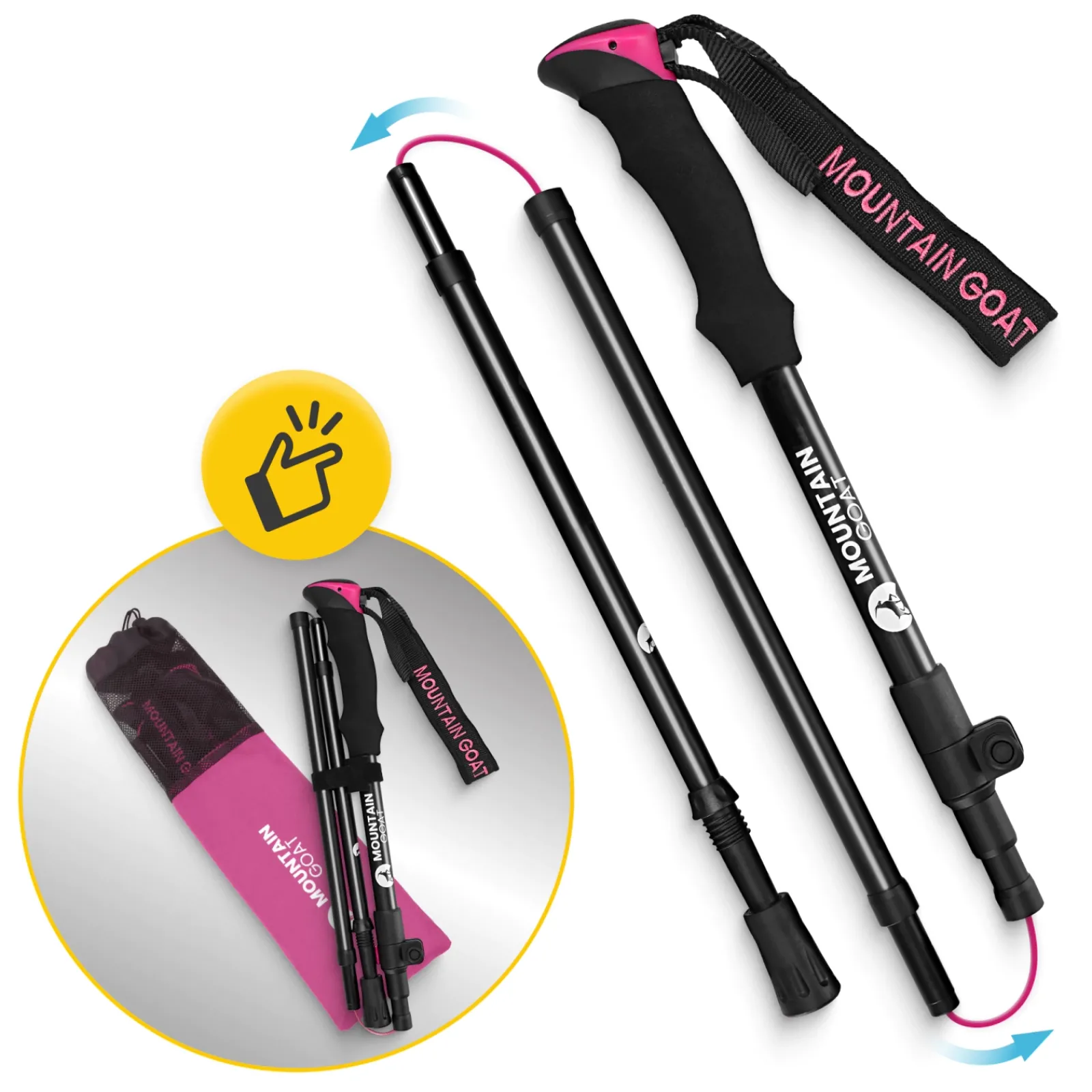 4FIZJO Kije trekkingowe do nordic walking PRO+ różowe Discount