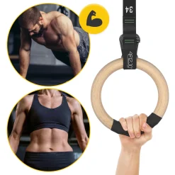 4FIZJO Kółka gimnastyczne do podciągania zielone Hot