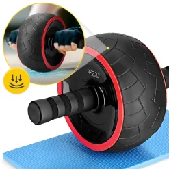 4FIZJO Kółko do ćwiczeń mięśni brzucha AB WHEEL XL czerwone Clearance