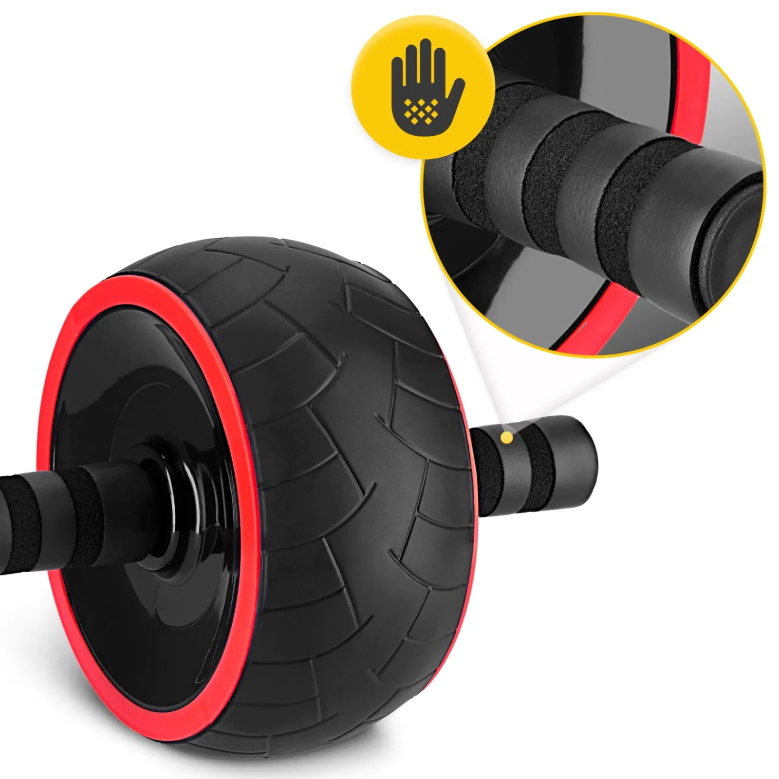 4FIZJO Kółko do ćwiczeń mięśni brzucha AB WHEEL XL czerwone Clearance
