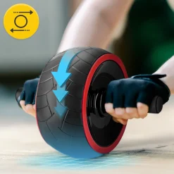 4FIZJO Kółko do ćwiczeń mięśni brzucha AB WHEEL XL czerwone Clearance