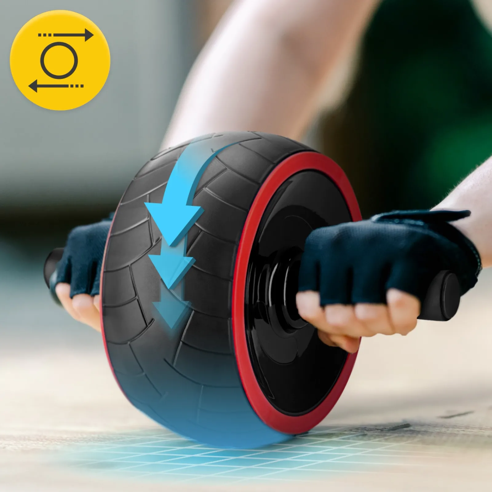 4FIZJO Kółko do ćwiczeń mięśni brzucha AB WHEEL XL czerwone Clearance