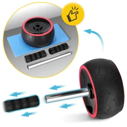 4FIZJO Kółko do ćwiczeń mięśni brzucha AB WHEEL XL czerwone Clearance