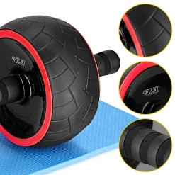 4FIZJO Kółko do ćwiczeń mięśni brzucha AB WHEEL XL czerwone Clearance