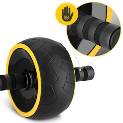 4FIZJO Kółko do ćwiczeń mięśni brzucha AB WHEEL XL żółte Sale