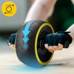 4FIZJO Kółko do ćwiczeń mięśni brzucha AB WHEEL XL żółte Sale