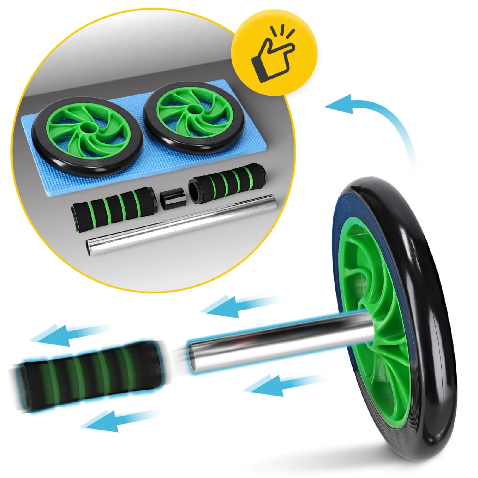 4FIZJO Kółko do ćwiczeń mięśni brzucha AB WHEEL Discount