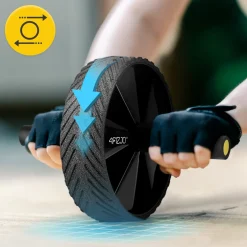 4FIZJO Kółko do ćwiczeń mięśni brzucha AB WHEEL PRO żółte New