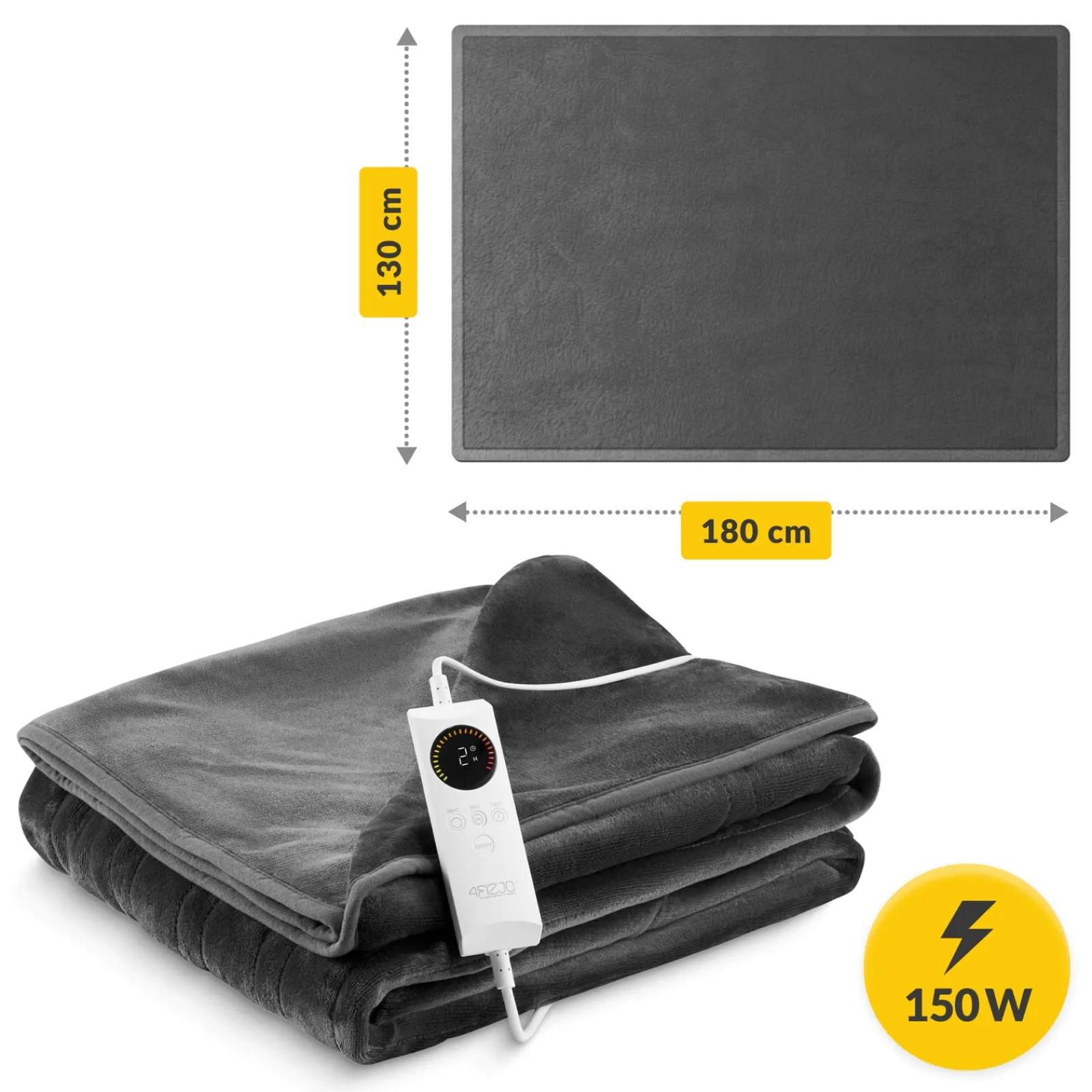 4FIZJO Koc elektryczny grzewczy 180 × 130 cm Online