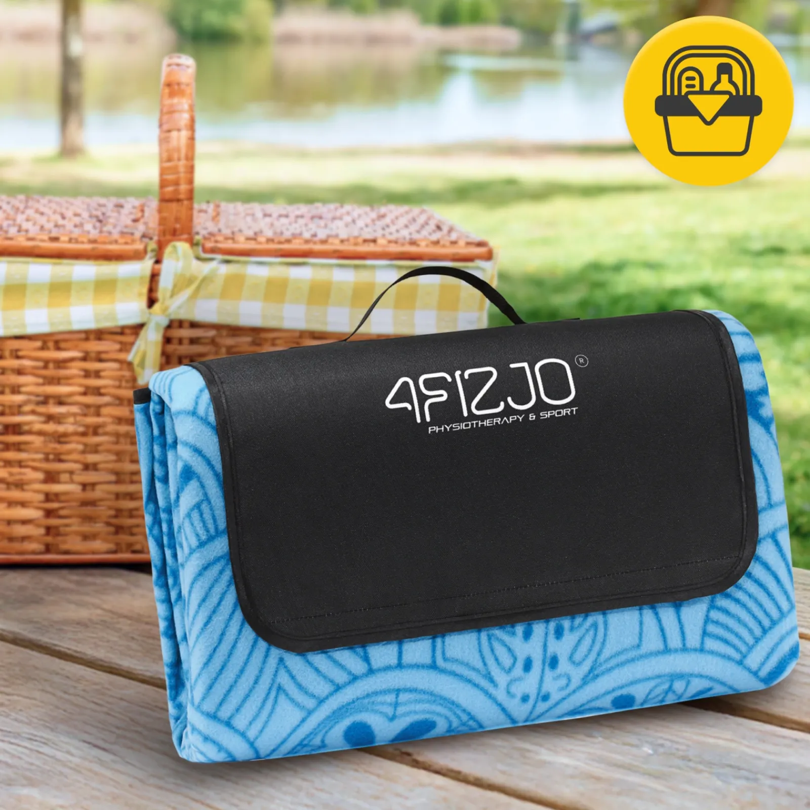 4FIZJO Koc piknikowy plażowy z izolacją 200 x 200 cm muszle Best