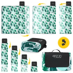 4FIZJO Koc piknikowy plażowy z izolacją 200 x 200 cm liście Outlet