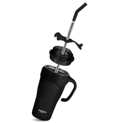4FIZJO Kubek termiczny ze słomką 650 ml czarny