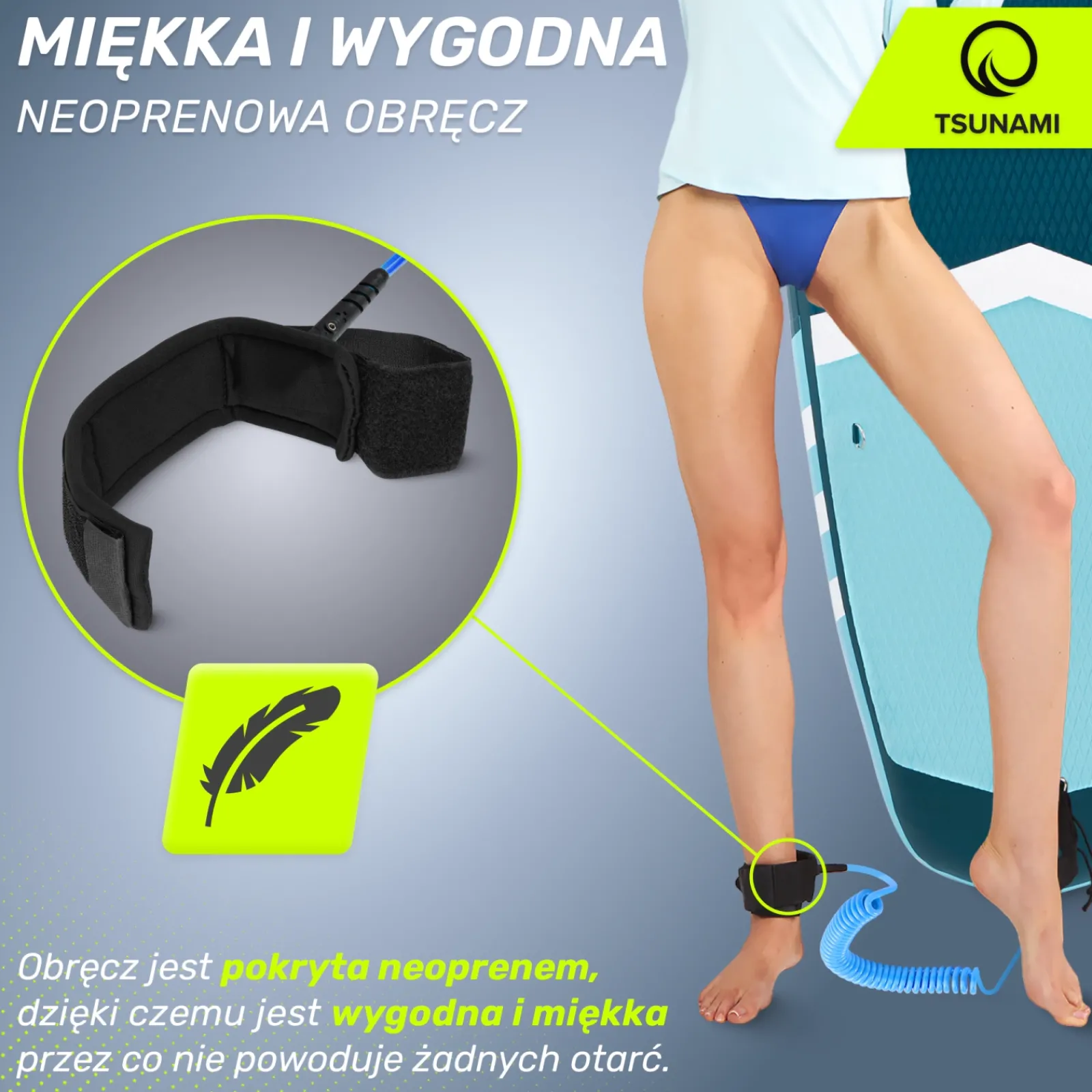 4FIZJO Linka bezpieczeństwa do deski SUP TSUNAMI niebieska Online