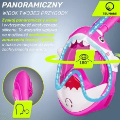 4FIZJO Maska do nurkowania dla dzieci TSUNAMI SHARK różowa Discount