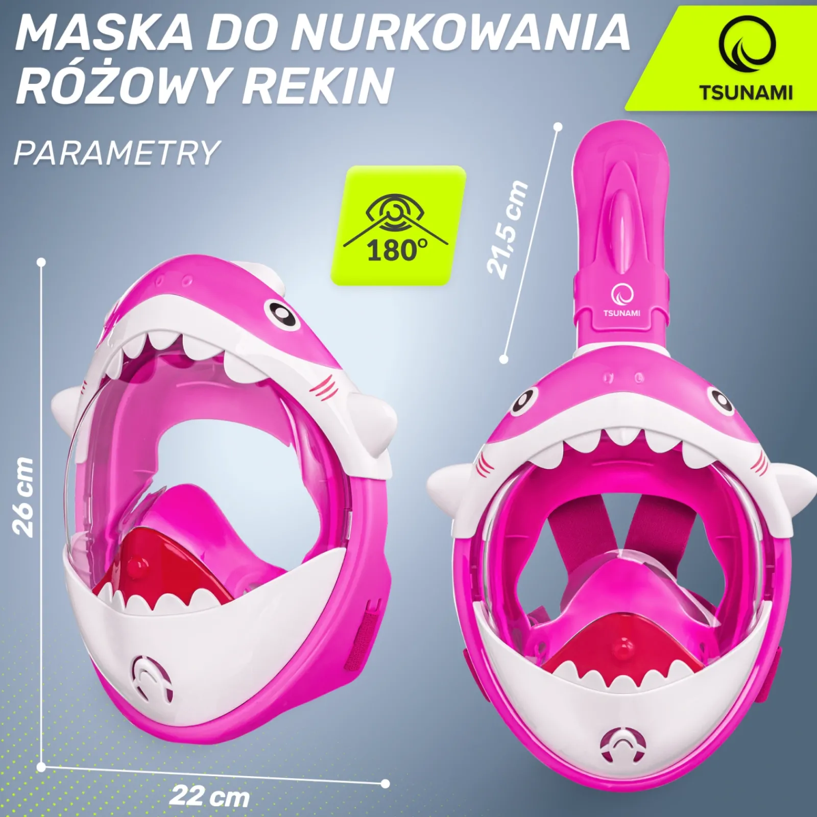 4FIZJO Maska do nurkowania dla dzieci TSUNAMI SHARK różowa Discount
