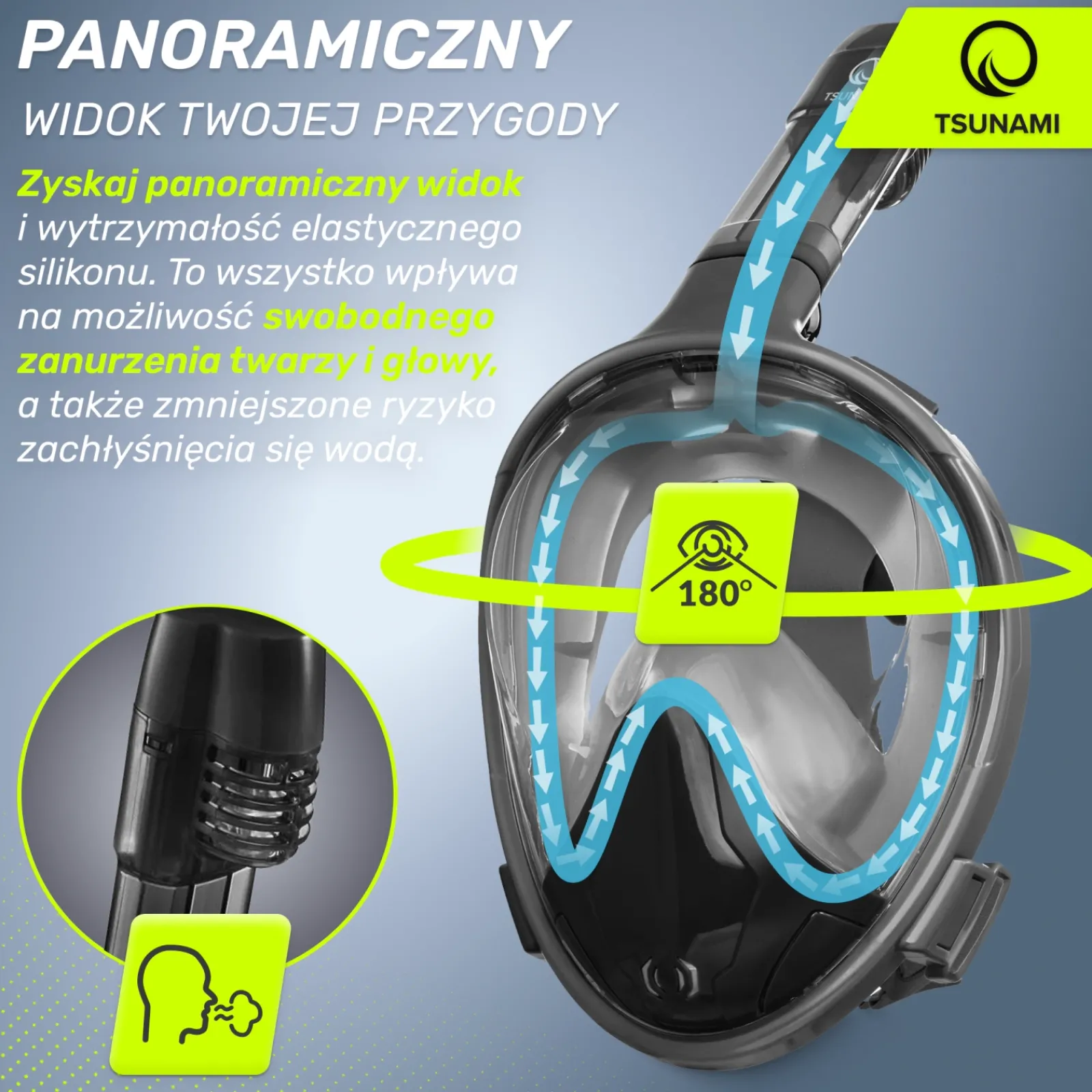 4FIZJO Maska do nurkowania pełnotwarzowa TSUNAMI S/M Clearance