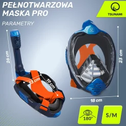 4FIZJO Maska do nurkowania pełnotwarzowa TSUNAMI PRO S/M Outlet