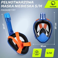 4FIZJO Maska do nurkowania pełnotwarzowa TSUNAMI S/M niebieska Sale