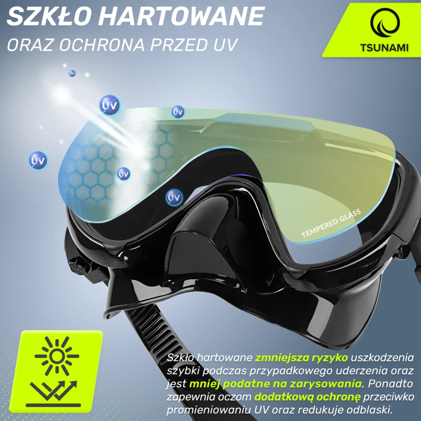 4FIZJO Maska do nurkowania snorkelingu z rurką TSUNAMI czarna Sale