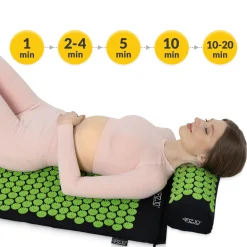 4FIZJO Mata do akupresury z poduszką klasyczna zielona Hot