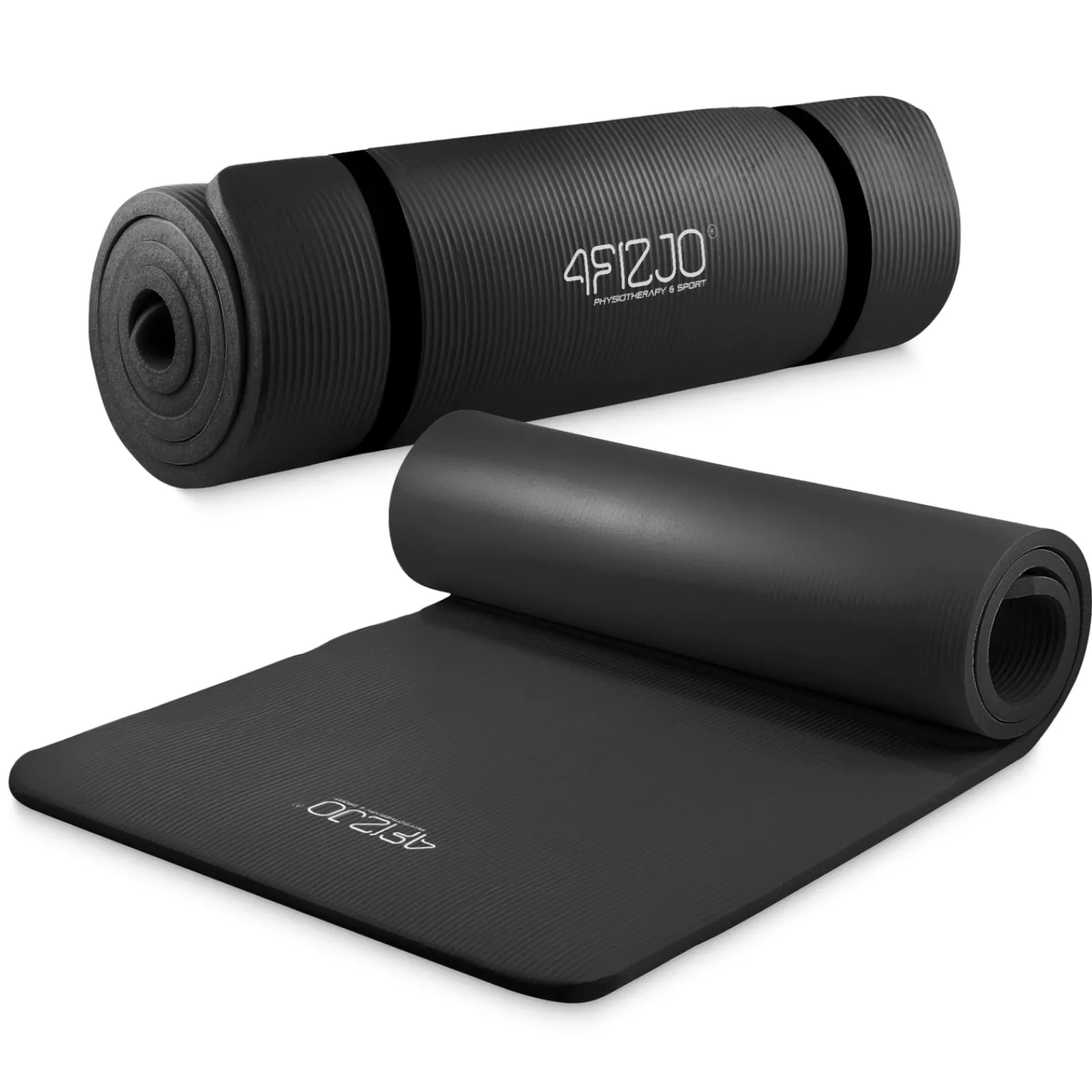 4FIZJO Mata do ćwiczeń fitness i jogi NBR 180 × 60 × 1 cm czarna Czarny Clearance