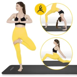 4FIZJO Mata do ćwiczeń fitness i jogi NBR 180 × 60 × 1 cm czarna Czarny Clearance
