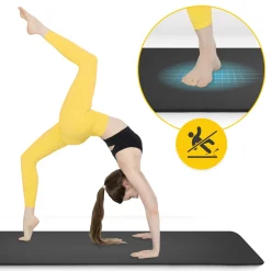 4FIZJO Mata do ćwiczeń fitness i jogi NBR 180 × 60 × 1 cm czarna Czarny Clearance