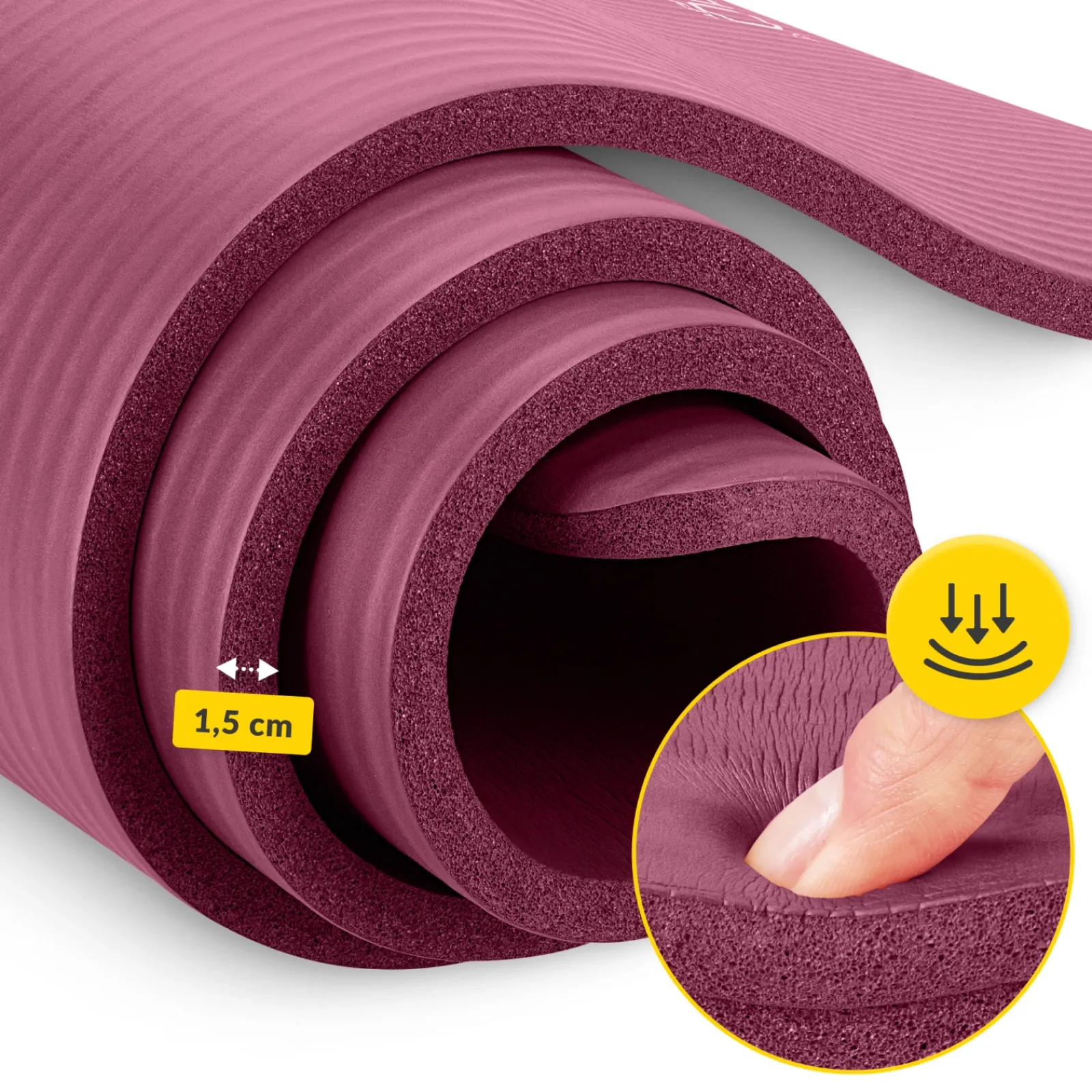 4FIZJO Mata do ćwiczeń fitness i jogi NBR 180 × 60 × 1,5 cm bordowa Online
