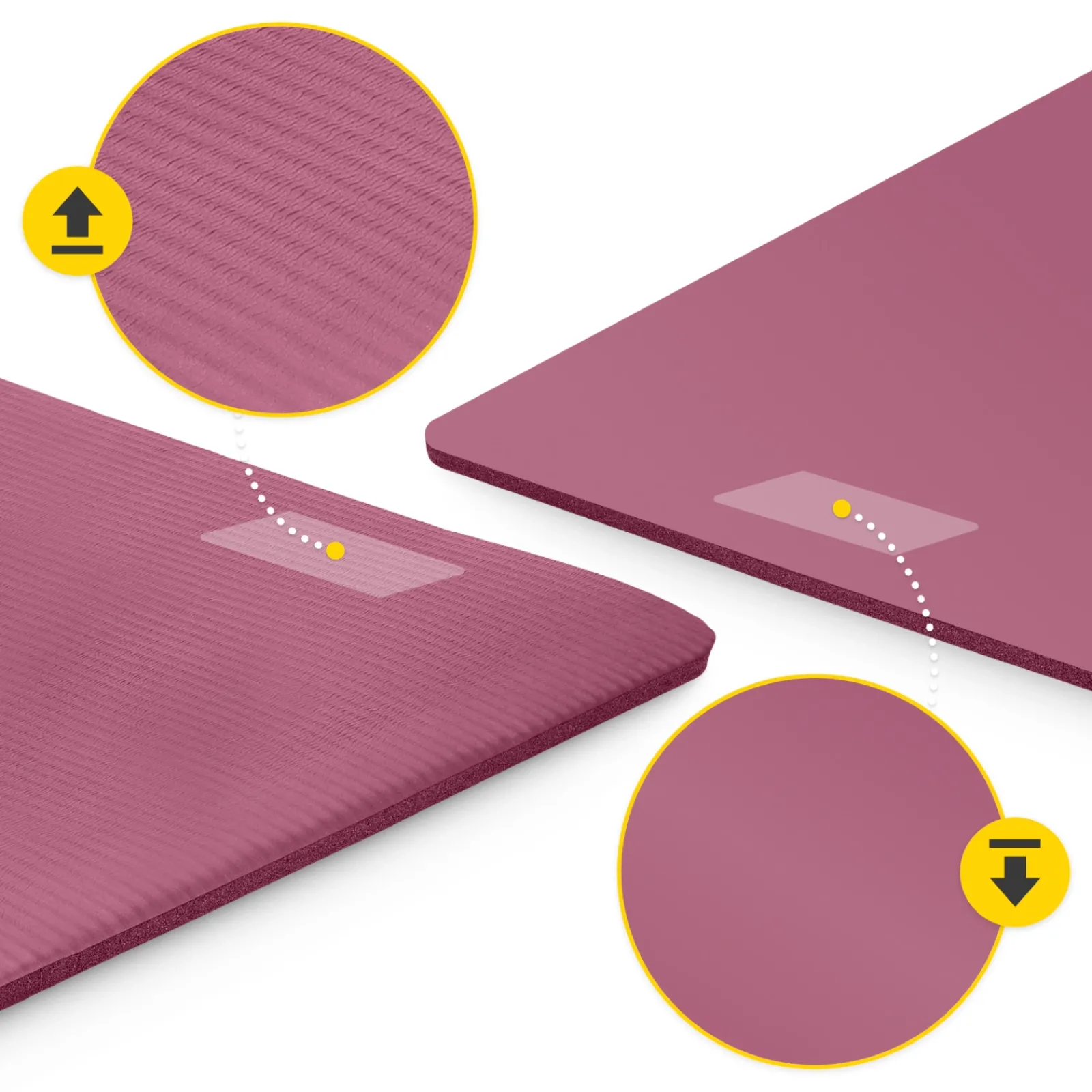 4FIZJO Mata do ćwiczeń fitness i jogi NBR 180 × 60 × 1,5 cm bordowa Online