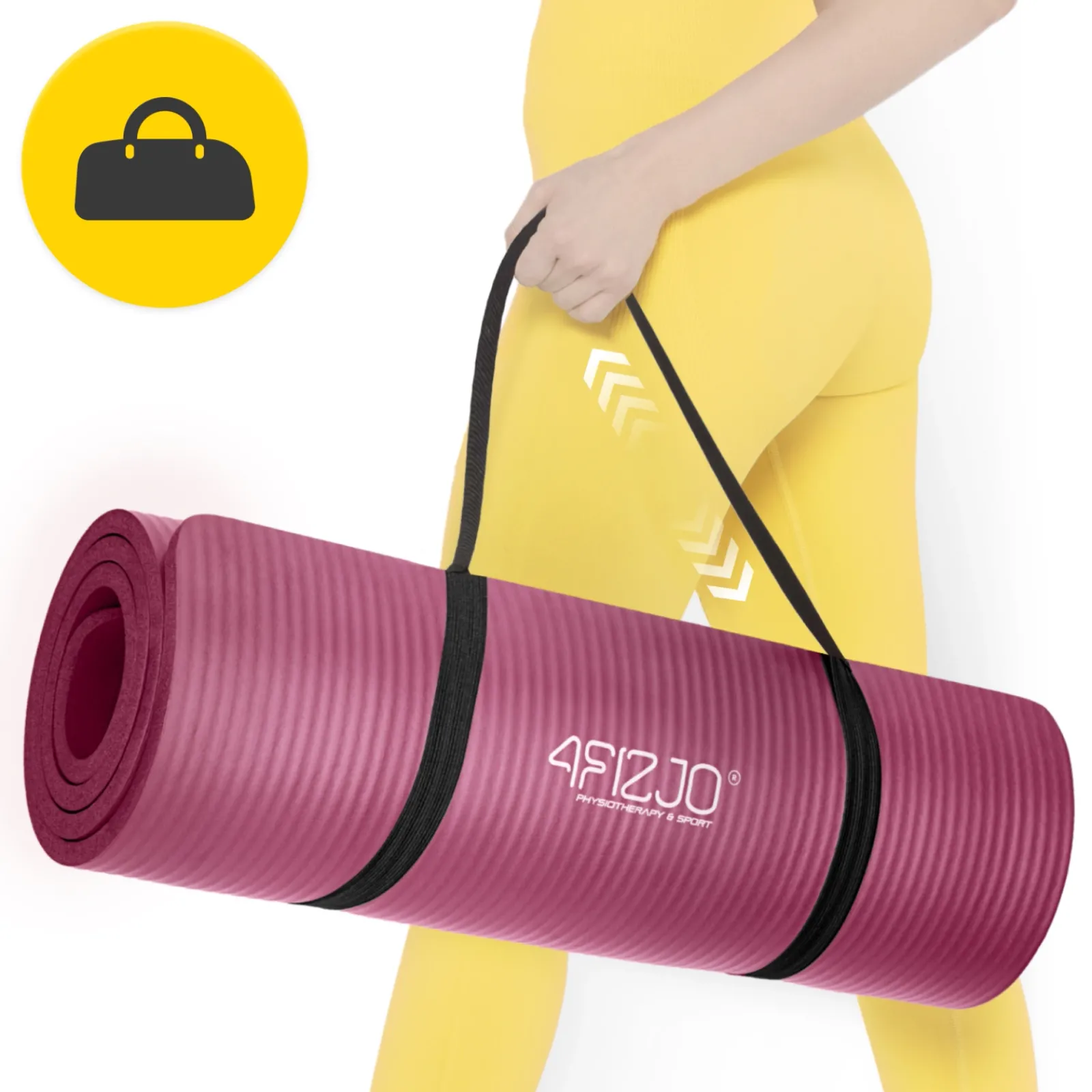 4FIZJO Mata do ćwiczeń fitness i jogi NBR 180 × 60 × 1,5 cm bordowa Online