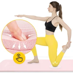 4FIZJO Mata do ćwiczeń fitness i jogi NBR 180 × 60 × 1,5 cm jasnoróżowa Outlet