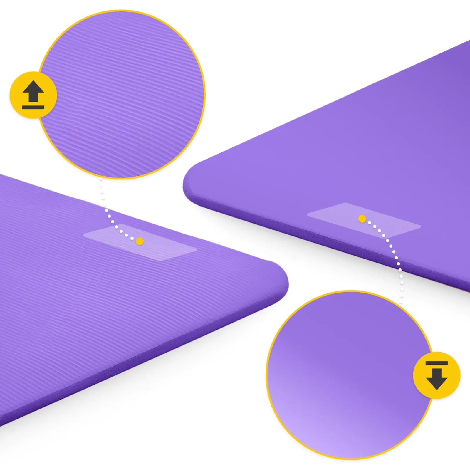 4FIZJO Mata do ćwiczeń fitness i jogi NBR 180 × 60 × 1,5 cm fioletowa