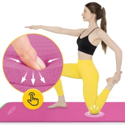 4FIZJO Mata do ćwiczeń fitness i jogi NBR 180 × 60 × 1 cm różowa Ciemnoróżowy Outlet