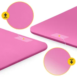 4FIZJO Mata do ćwiczeń fitness i jogi NBR 180 × 60 × 1,5 cm różowa Outlet