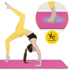 4FIZJO Mata do ćwiczeń fitness i jogi NBR 180 × 60 × 1,5 cm różowa Outlet