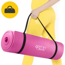 4FIZJO Mata do ćwiczeń fitness i jogi NBR 180 × 60 × 1,5 cm różowa Outlet