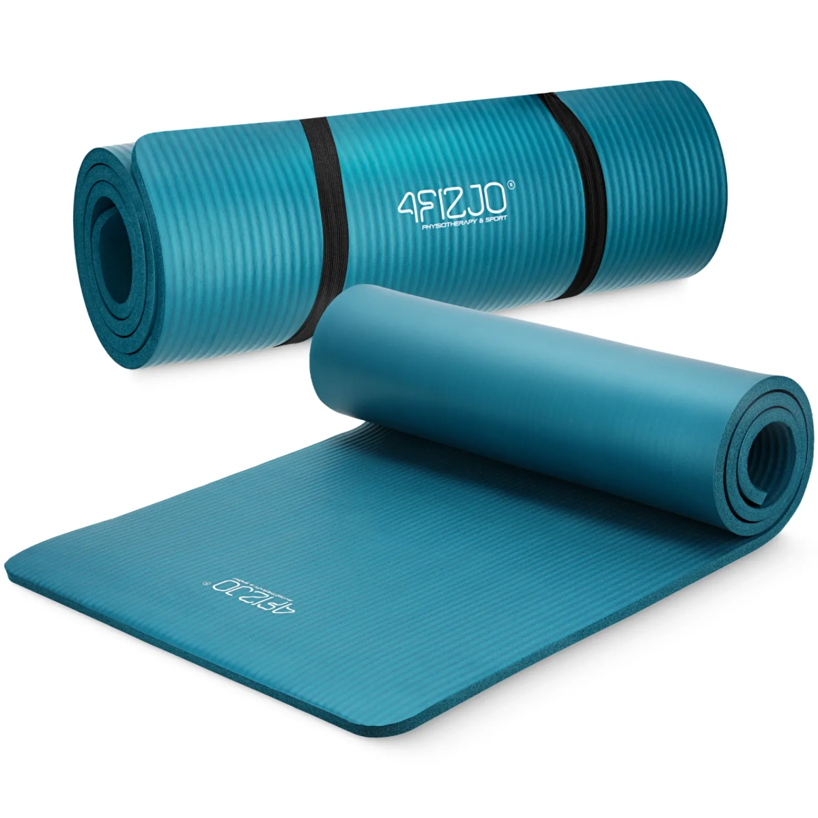 4FIZJO Mata do ćwiczeń fitness i jogi NBR 180 × 60 × 1,5 cm morska zieleń Discount