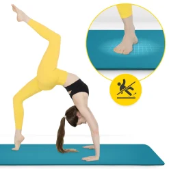 4FIZJO Mata do ćwiczeń fitness i jogi NBR 180 × 60 × 1,5 cm morska zieleń Discount