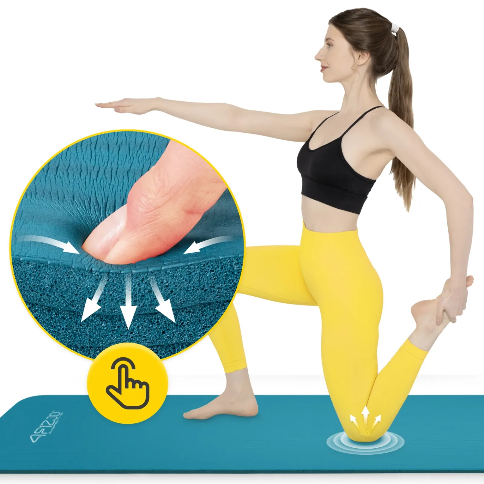 4FIZJO Mata do ćwiczeń fitness i jogi NBR 180 × 60 × 1,5 cm morska zieleń Discount