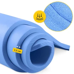 4FIZJO Mata do ćwiczeń fitness i jogi NBR 180 × 60 × 1,5 cm niebieska Hot