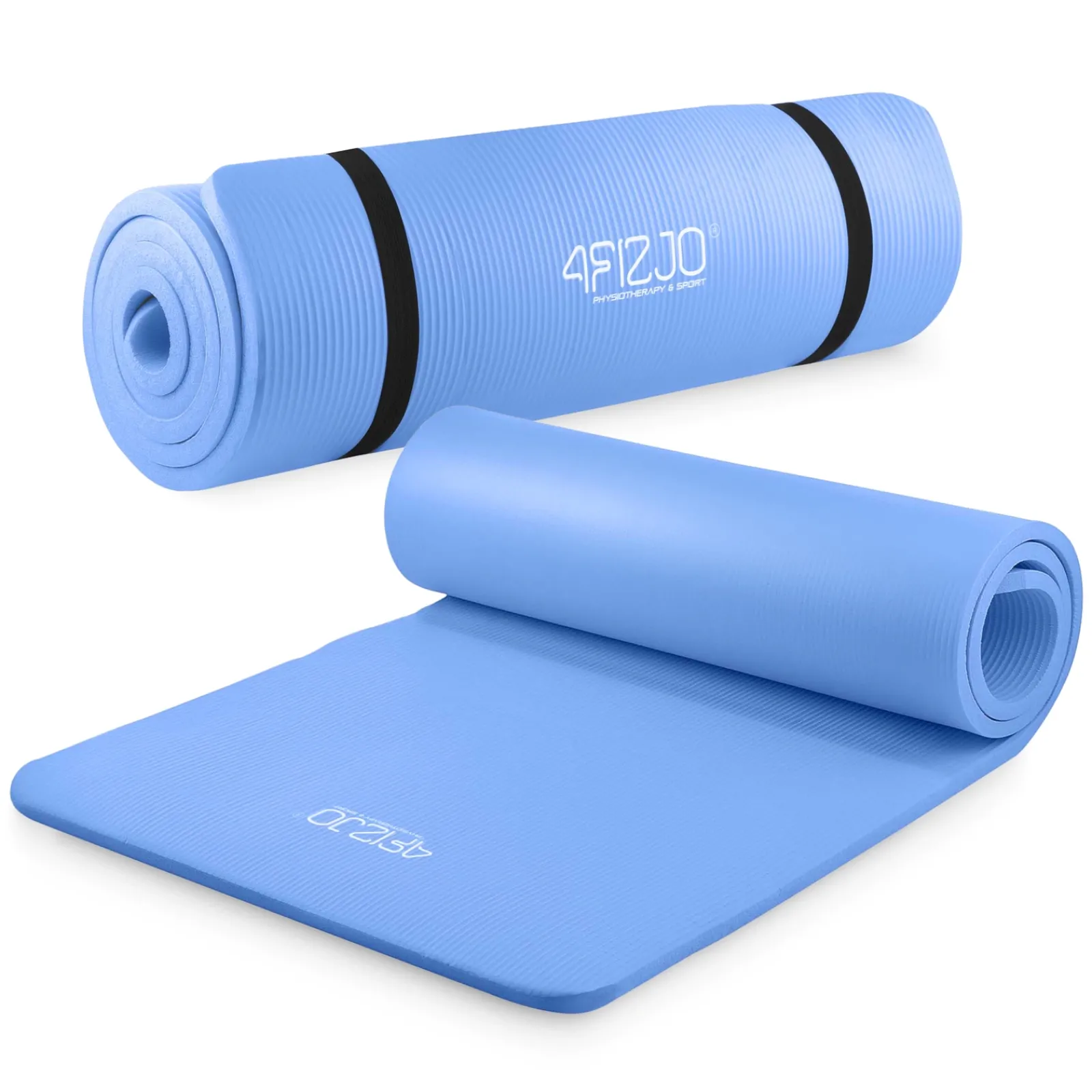 4FIZJO Mata do ćwiczeń fitness i jogi NBR 180 × 60 × 1 cm niebieska Niebieski Outlet
