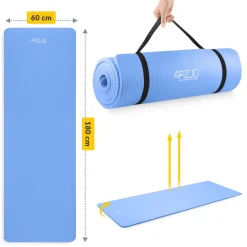 4FIZJO Mata do ćwiczeń fitness i jogi NBR 180 × 60 × 1 cm niebieska Niebieski Outlet