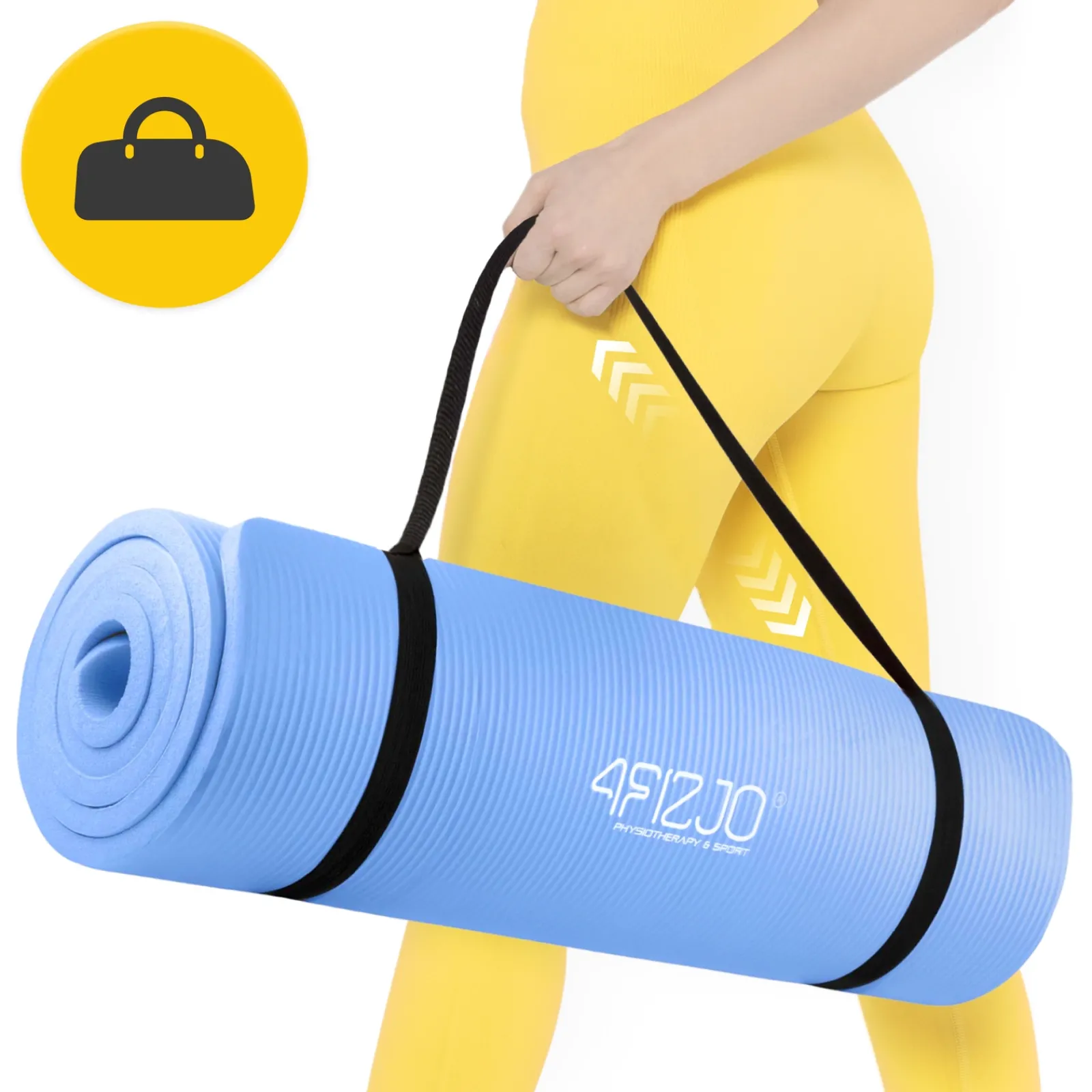 4FIZJO Mata do ćwiczeń fitness i jogi NBR 180 × 60 × 1 cm niebieska Niebieski Outlet