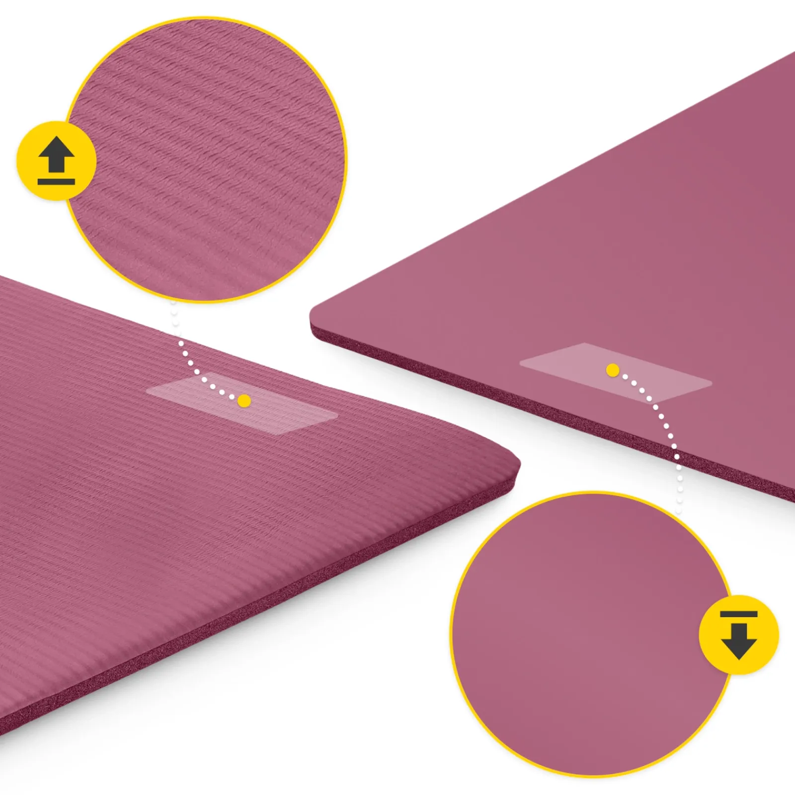 4FIZJO Mata do ćwiczeń fitness i jogi NBR 190 × 100 × 1,5 cm bordowa Clearance