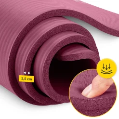4FIZJO Mata do ćwiczeń fitness i jogi NBR 190 × 100 × 1,5 cm bordowa Clearance