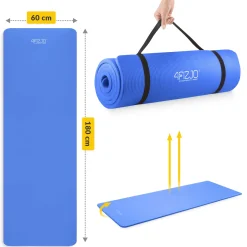 4FIZJO Mata do ćwiczeń fitness i jogi NBR 180 × 60 × 1 cm granatowa Granatowy Clearance
