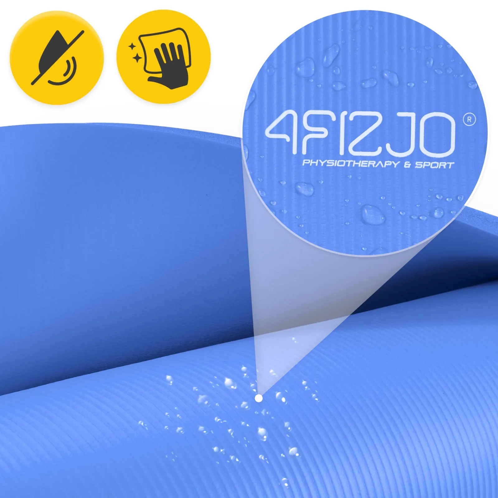 4FIZJO Mata do ćwiczeń fitness i jogi NBR 180 × 60 × 1 cm granatowa Granatowy Clearance